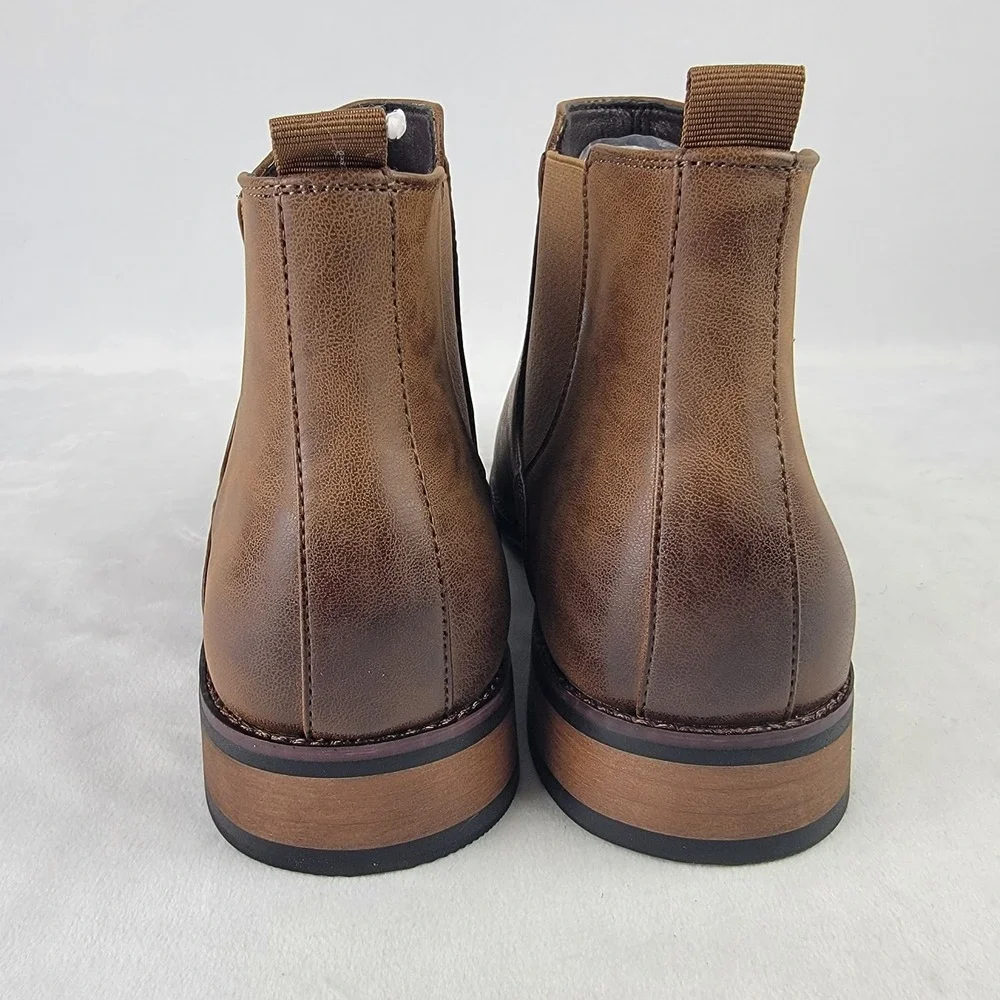 Kohls Landon Mens Ankle Boots Chestnut Brown Size 10 Round Toe Pull On Ankle NEW